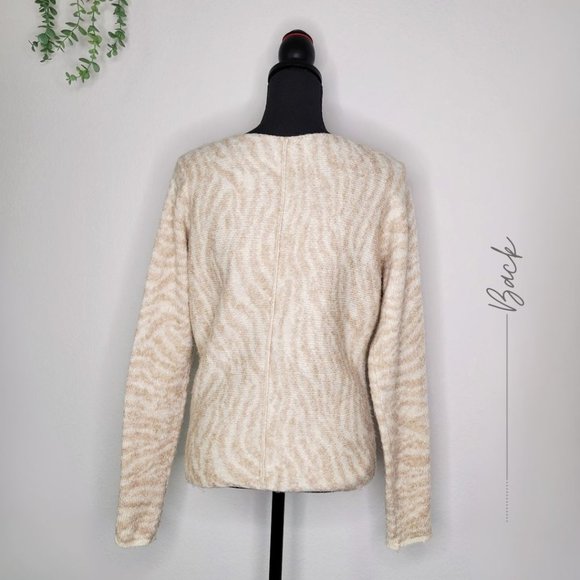 ANIMAL PRINT SLASH NECKLINE SWEATER FOR WOMEN - Picture 4 of 12